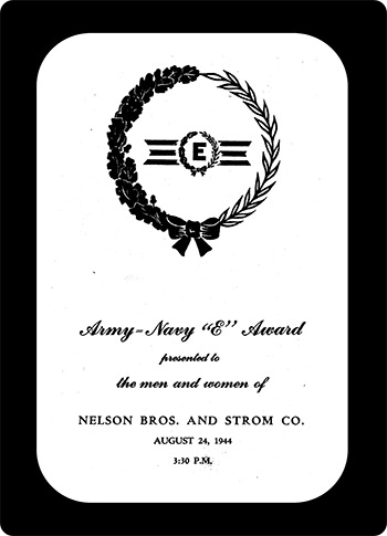 Navy E Award Nelson Brothers and Strom